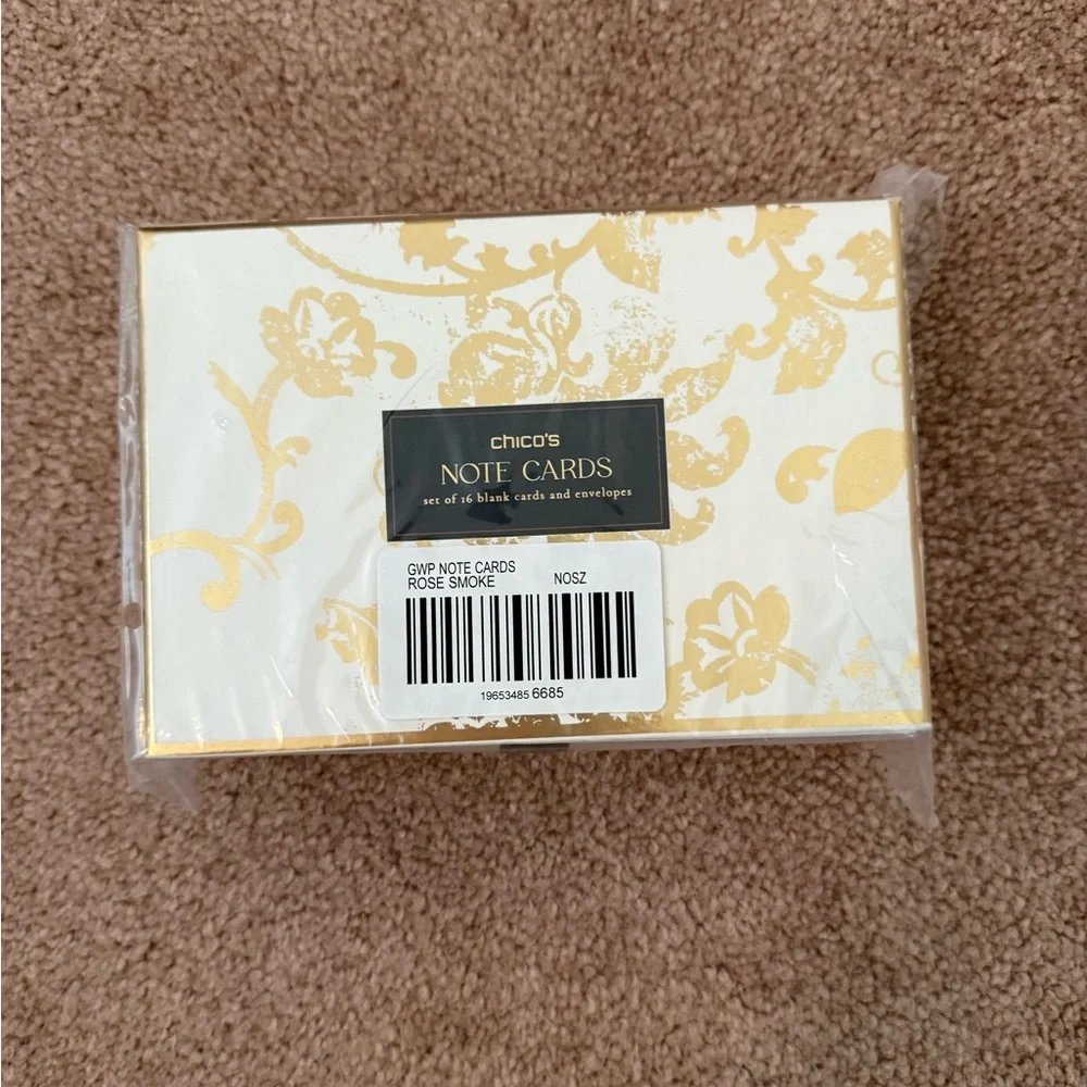 Chico's Gold and Cream Note Cards Set